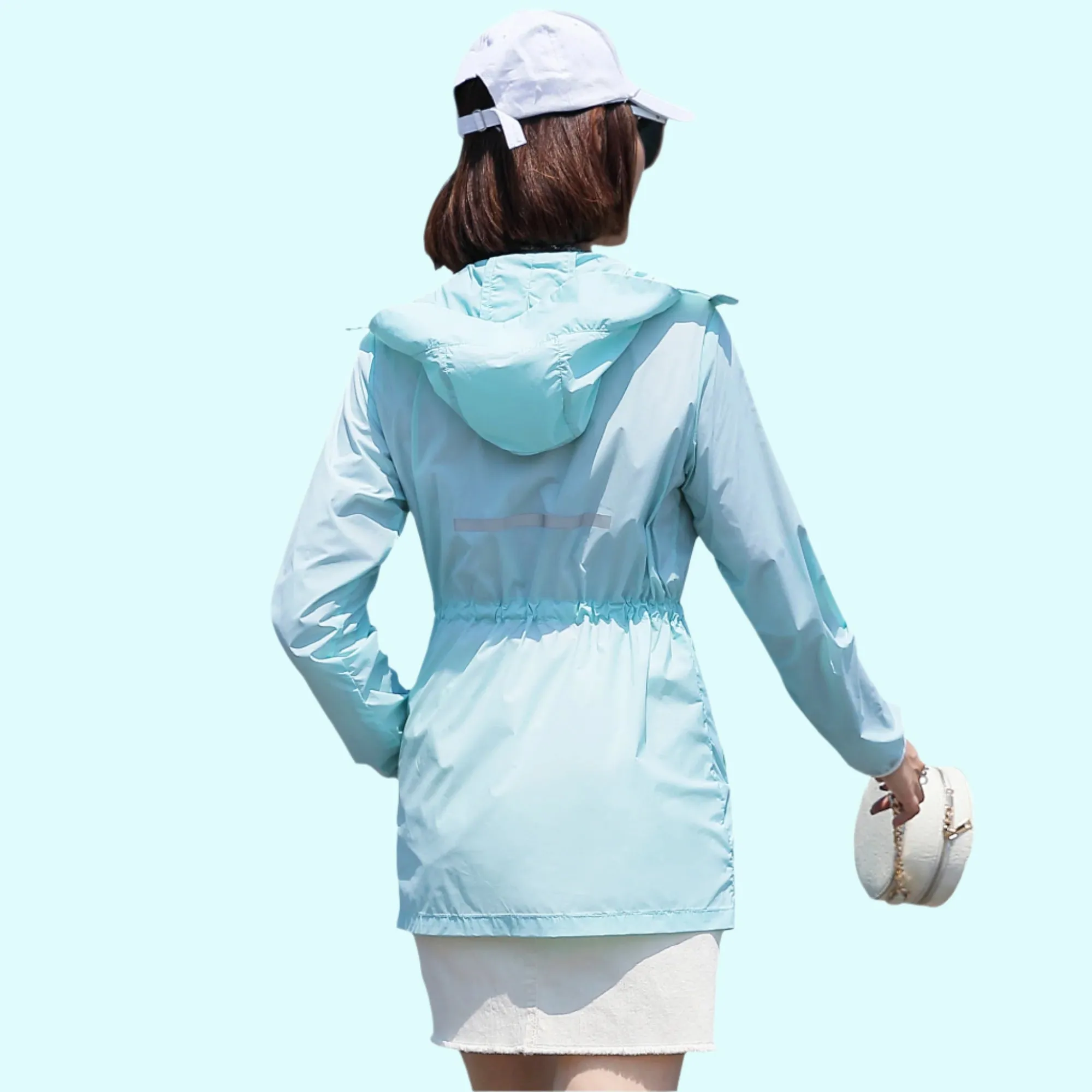 Anniou Womens Wholesale UV Protection Hooded Trench Jacket